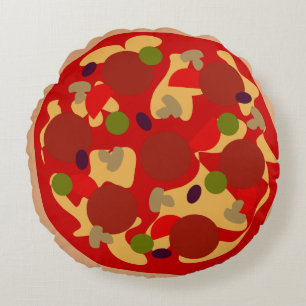 Lustige Pepperoni-Pizza-Rund-Novity-Wurfkissen Rundes Kissen