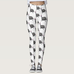 Lustige Perlhuhn-Vogel-Cartoon-Illustration Leggings