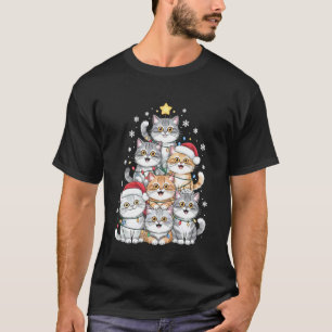 Lustige Perserkatze Weihnachtsmann Hut Weihnachtsb T-Shirt
