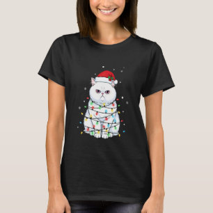 Lustige Perserkatze Weihnachtsmann Hut Weihnachtsb T-Shirt