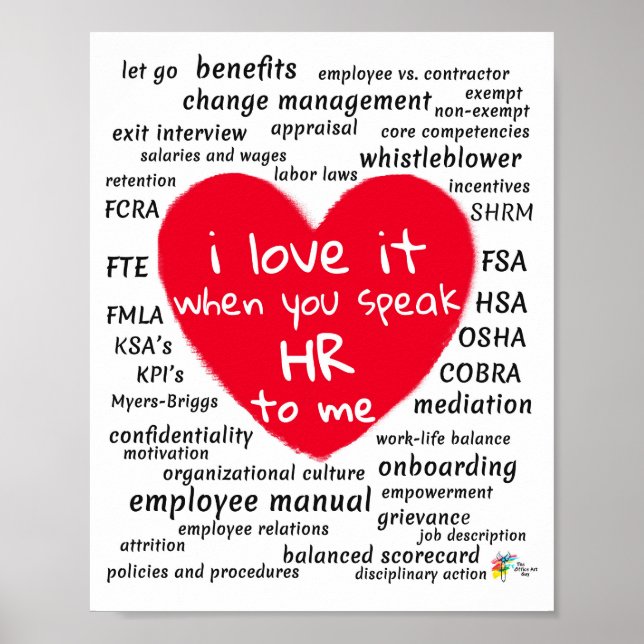 Lustige Personalabteilungskunst für das Büro Poster (Vorne)