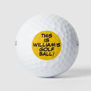 Lustige personalisierte Comic-Book-Nachricht Name Golfball