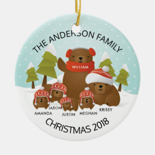 Lustige Personalisierte Familie Von 6 Bären Weihna Keramik Ornament