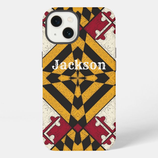 Lustige personalisierte iPhone-Hülle Maryland-Flag iPhone Hülle (Rückseite)