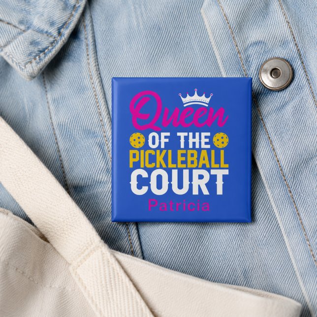 Lustige personalisierte Königin des Pickleball-Cou Button (Add name to customize.  Matching items available in the collection)