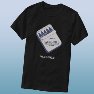 Lustige personalisierte Sardinen-Dose mit Namen T-Shirt