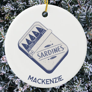 Lustige personalisierte Sardinenbüchse Keramik Ornament
