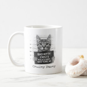 Lustige Personalisierte Schuldige Katze Kaffeetasse