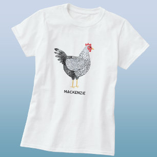 Lustige personalisierte Wasserfarbe Wyandotte-Henn T-Shirt