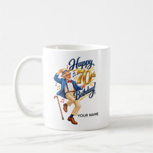 Lustige persönliche 70. Geburtstagskarte Kaffeetasse