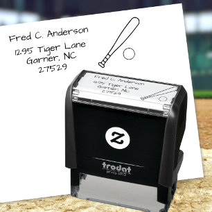 Lustige persönliche Baseball-Rücksendeadresse Permastempel