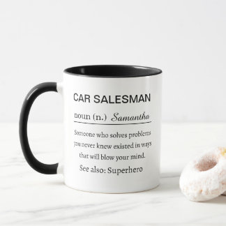 Lustige persönliche Definition eines Autoverkäufer Tasse