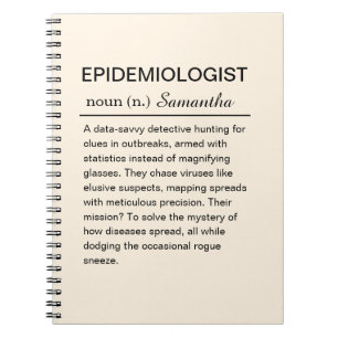 Lustige persönliche Definition eines Epidemiologen Notizblock