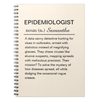 Lustige persönliche Definition eines Epidemiologen Notizblock