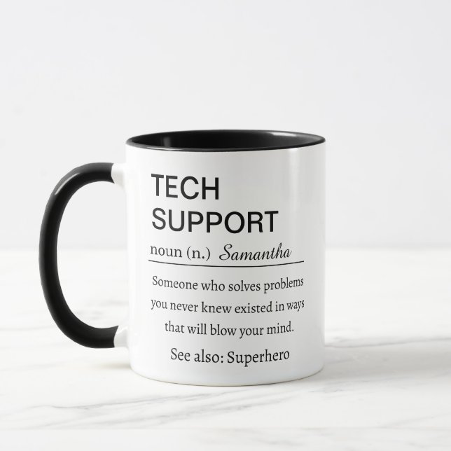 Lustige persönliche Definition von Tech-Support Tasse (Links)