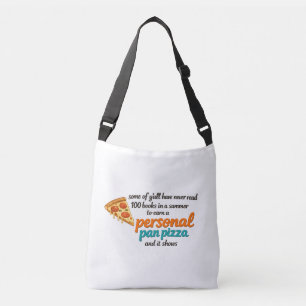 Lustige persönliche Pan-Pizza Retro-Lektüre Tragetaschen Mit Langen Trägern