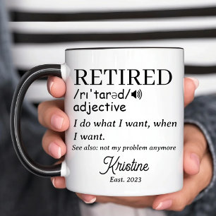 Lustige persönliche Renten-Definition Rentner Tasse