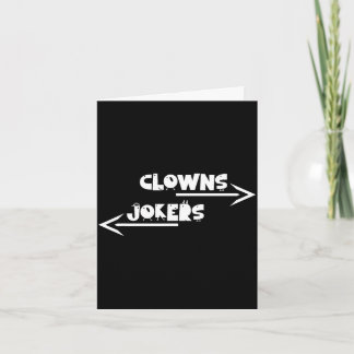 Lustige Pfeilrichtung Clowns nach links Joker zu Karte