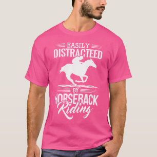 Lustige Pferde, die vom Reiter abgelenkt werden T-Shirt