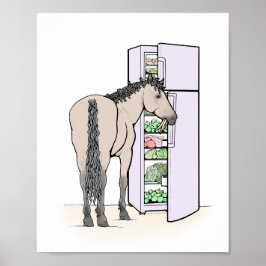 Lustige Pferde-Küchenwandkunst | Geschenk für Pfer Poster