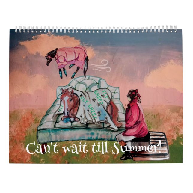 lustige Pferdeabbildungen aus meinen Geschichten Kalender (Rückseite)