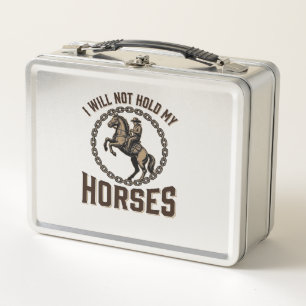 Lustige Pferdezitate Vintage Western Reitdesign_1 Metall Brotdose