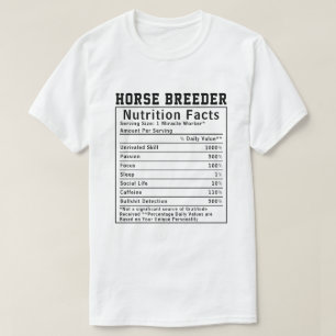 Lustige Pferdezüchter Ernährungsfakten Stallarbeit T-Shirt