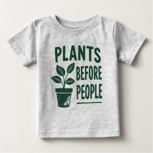 Lustige Pflanzen bevor Menschen Vintage-Tintenstem Baby T-shirt