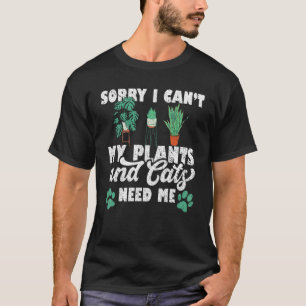 Lustige Pflanzen Katzen Gärtner Pflanzkübel Garten T-Shirt