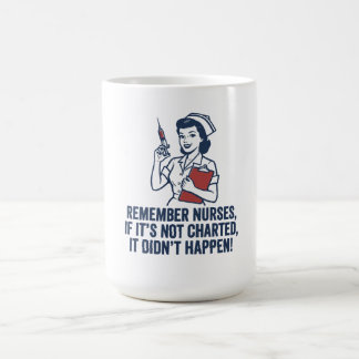 Lustige Pflegekraft-Charting-Zitat Vintage Retro P Kaffeetasse