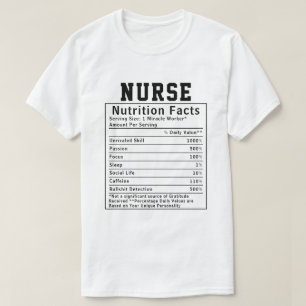 Lustige Pflegekraft Ernährungsfakten Krankenhauspe T-Shirt
