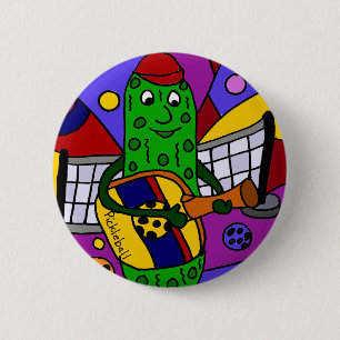 Lustige Pickleball abstrakte Kunst-Vorlage Button