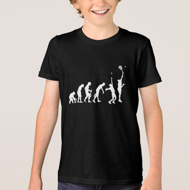 Lustige Pickleball-Evolutions-Silhouette Tri-Blend Shirt (Vorderseite)