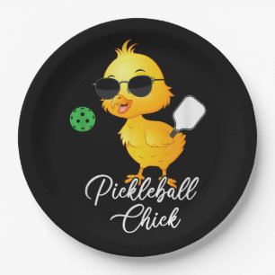 Lustige Pickleball Henne Pickleball Pappteller
