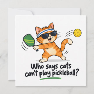Lustige Pickleball-Katzenservietten | Wer sagt, da Einladung