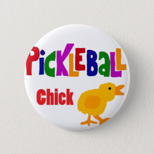 Lustige Pickleball Küken-Kunst Button
