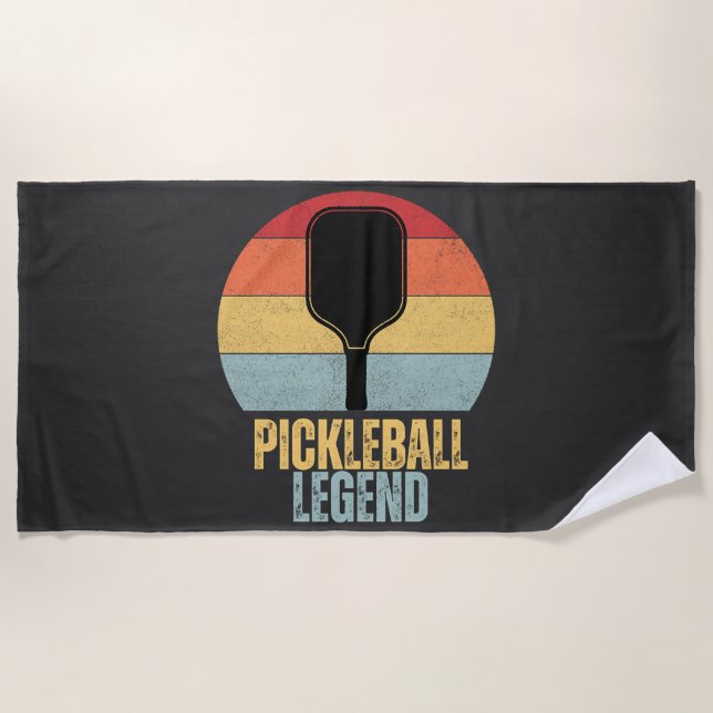 Lustige Pickleball-Legende Strandtuch (Vorderseite)