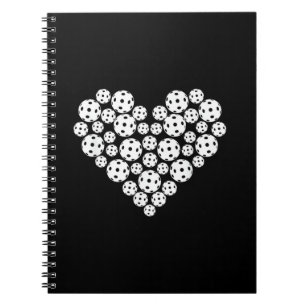 Lustige Pickleball-Liebesherzform Valentinstag Notizblock