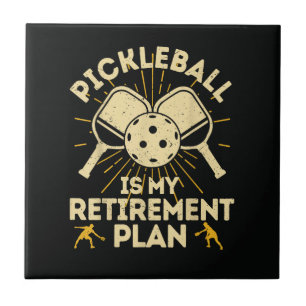 Lustige Pickleball Mein Rentenplan Vintage Fliese