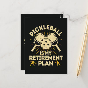 Lustige Pickleball Mein Rentenplan Vintage Postkarte