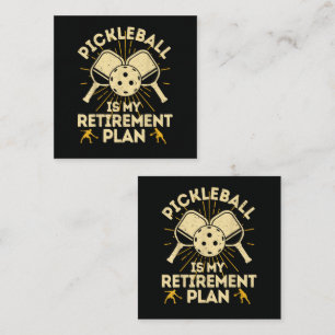 Lustige Pickleball Mein Rentenplan Vintage Quadratische Visitenkarte