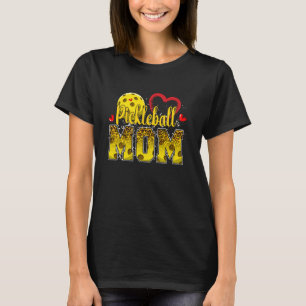 Lustige Pickleball-Mutter Leopard Mama Mutti Mütte T-Shirt