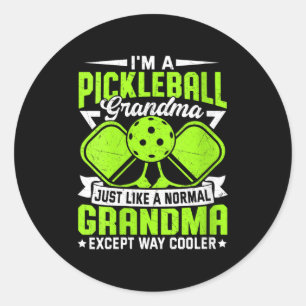 Lustige Pickleball-Oma Frauen Mädchen Pickle Runder Aufkleber