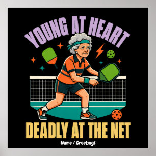 Lustige Pickleball-Oma, jung im Herzen, tödliches Poster