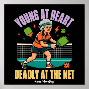 Lustige Pickleball-Oma, jung im Herzen, tödliches Poster