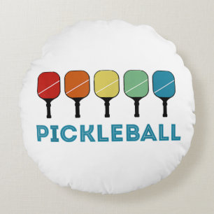 Lustige Pickleball Retro Vintage Rundes Kissen