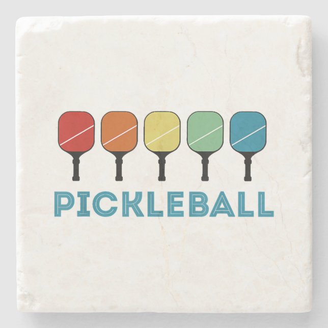 Lustige Pickleball Retro Vintage  Steinuntersetzer (Vorderseite)