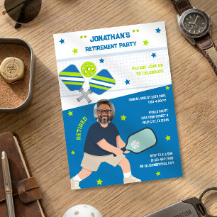 Lustige Pickleball-Ruhestandsfeier für ihn Foto Einladung