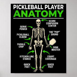 Lustige Pickleball-Spieler-Anatomie Dink Pickle Ba Poster
