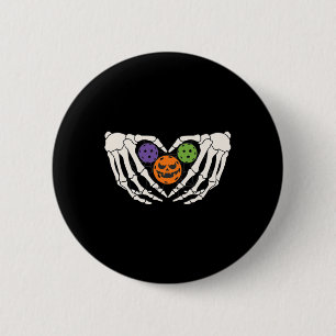 Lustige Picklell Halloween Skeletthände Liebesherz Button